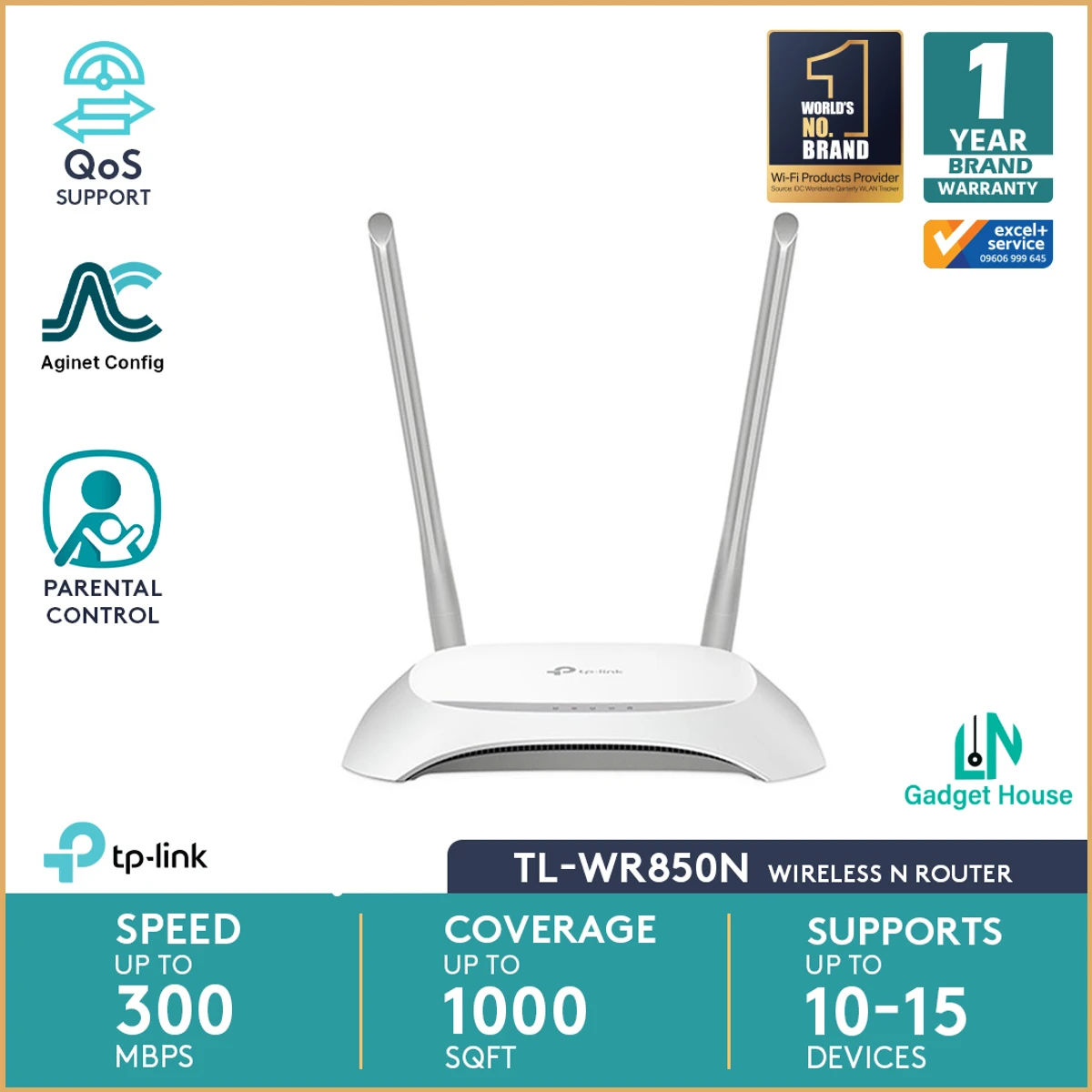 TP-Link TL-WR850N 300Mbps Wireless N Speed Router