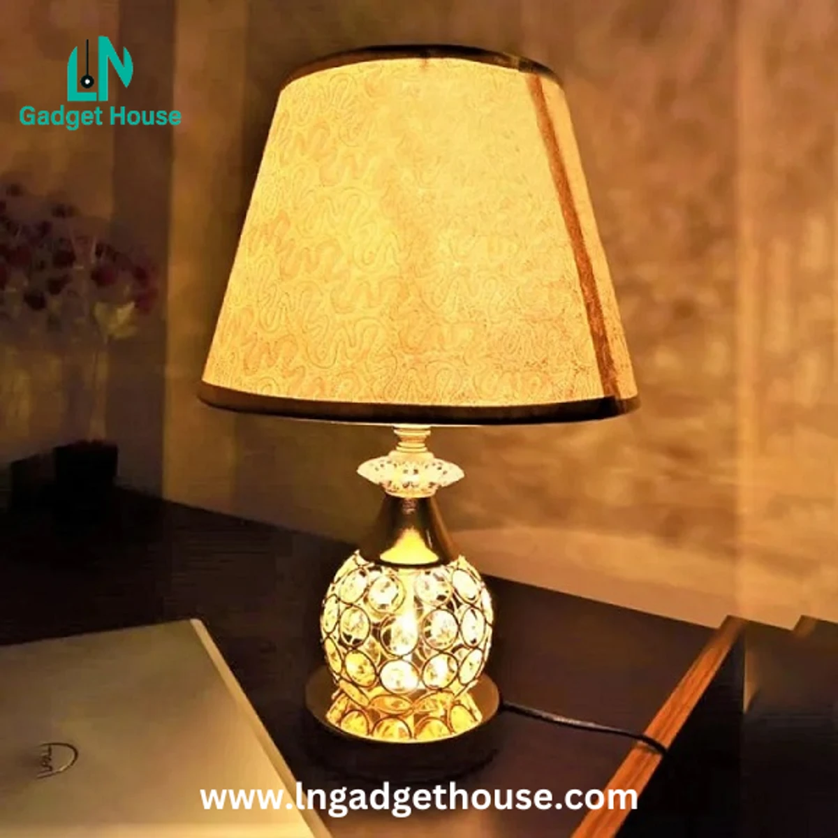 Modern Style Crystal Table Lamp - Decorative Lamp for Living Room Bedroom - Add Elegance to Your Space - Elegant Sparkling Glamorous