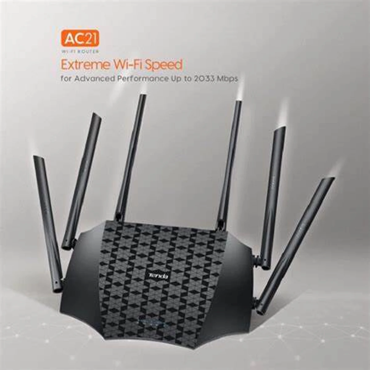 Tenda AC21 2033mbps AC2100 Dual Band Gigabit for Advanced WiFi Speed 4x4 MU-MIMO for 5GHz Band Wireless Router