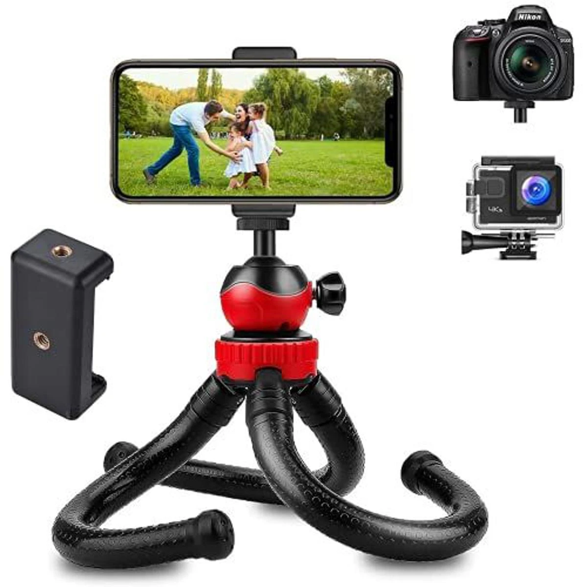 Portable Flexible and Universal Mobile Phone, Digital Single Lens Reflex Camera and Gopro Flexible Octopus Tripod