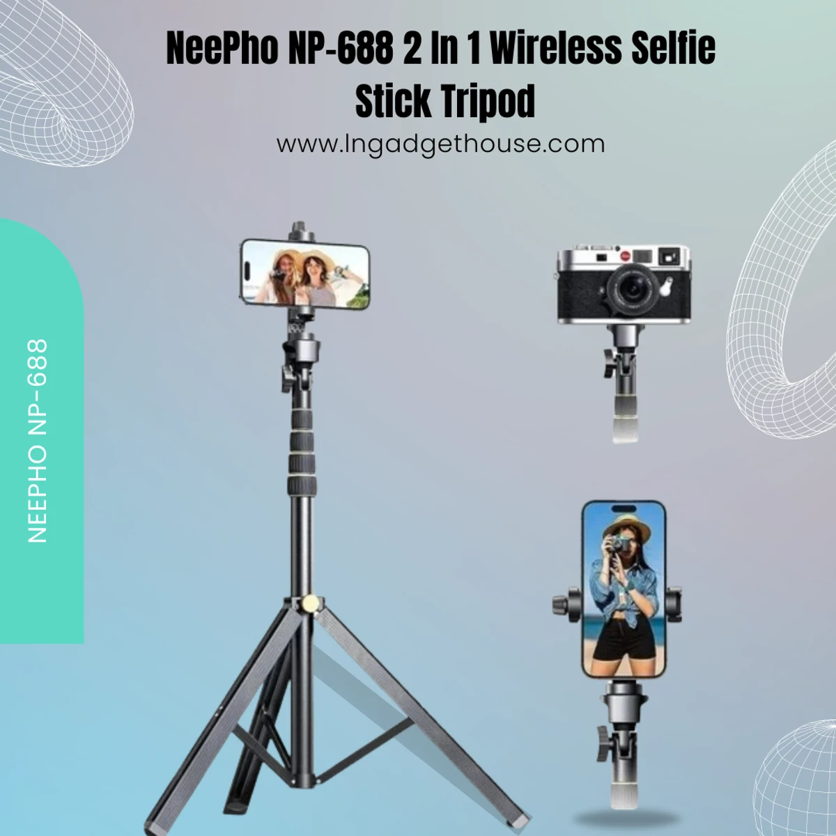 NeePho NP-688 2 In 1 Wireless Selfie Stick Tripod