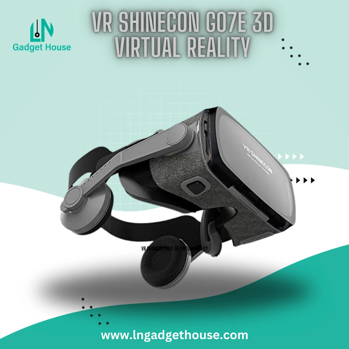 VR SHINECON G07E 3D Virtual Reality Glasses with Headset for 4.7-6.0 Inch Smartphones