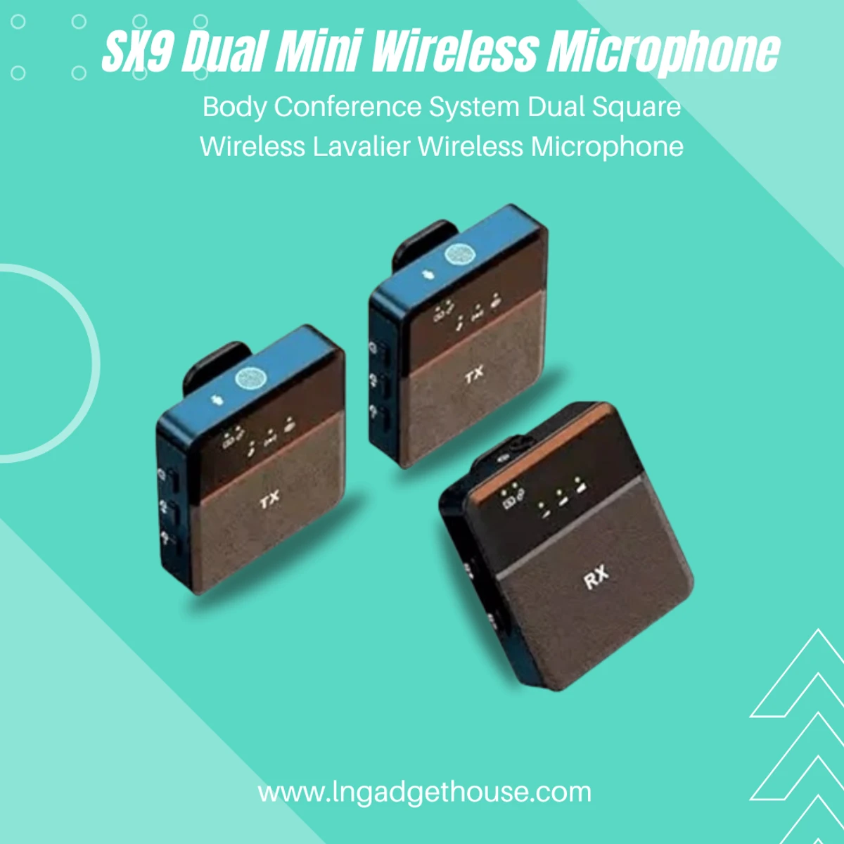 SX9 Dual Mini Wireless Microphone For Type C & 3.5 Interface (1:2)