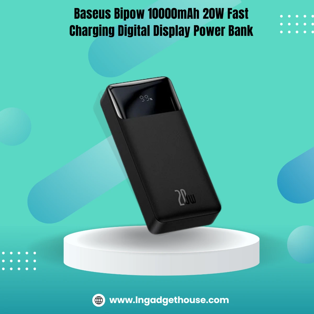 Baseus Bipow Digital Display 20000mAh 15W Power Bank - Black