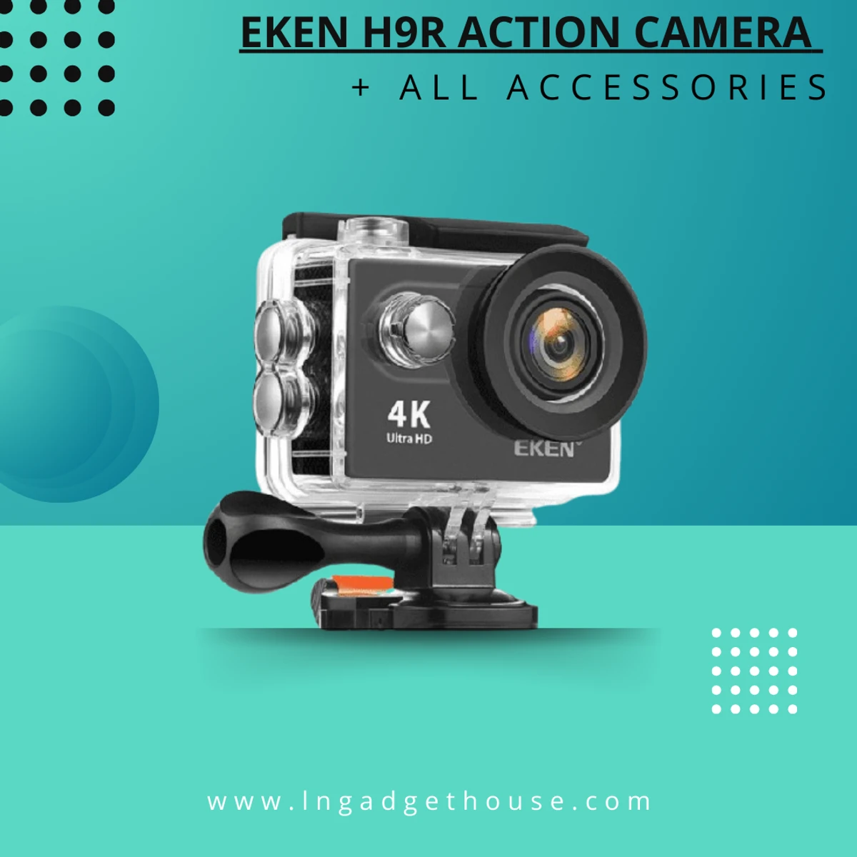 EKEN H9R Action Camera + All Accessories