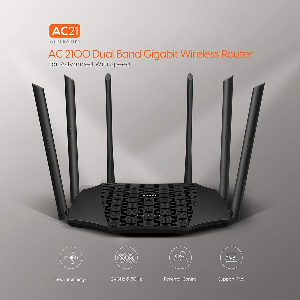 Tenda AC21 2033mbps AC2100 Dual Band Gigabit Wireless Router