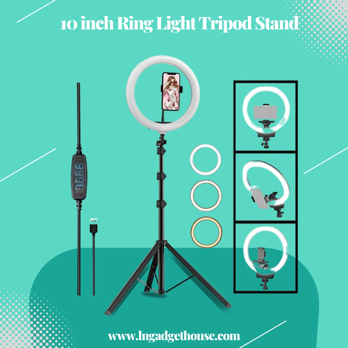 Led Ring Light For Smartphone- Adjustable Brightness (Only 10 Inch Ring Light Without Stand)