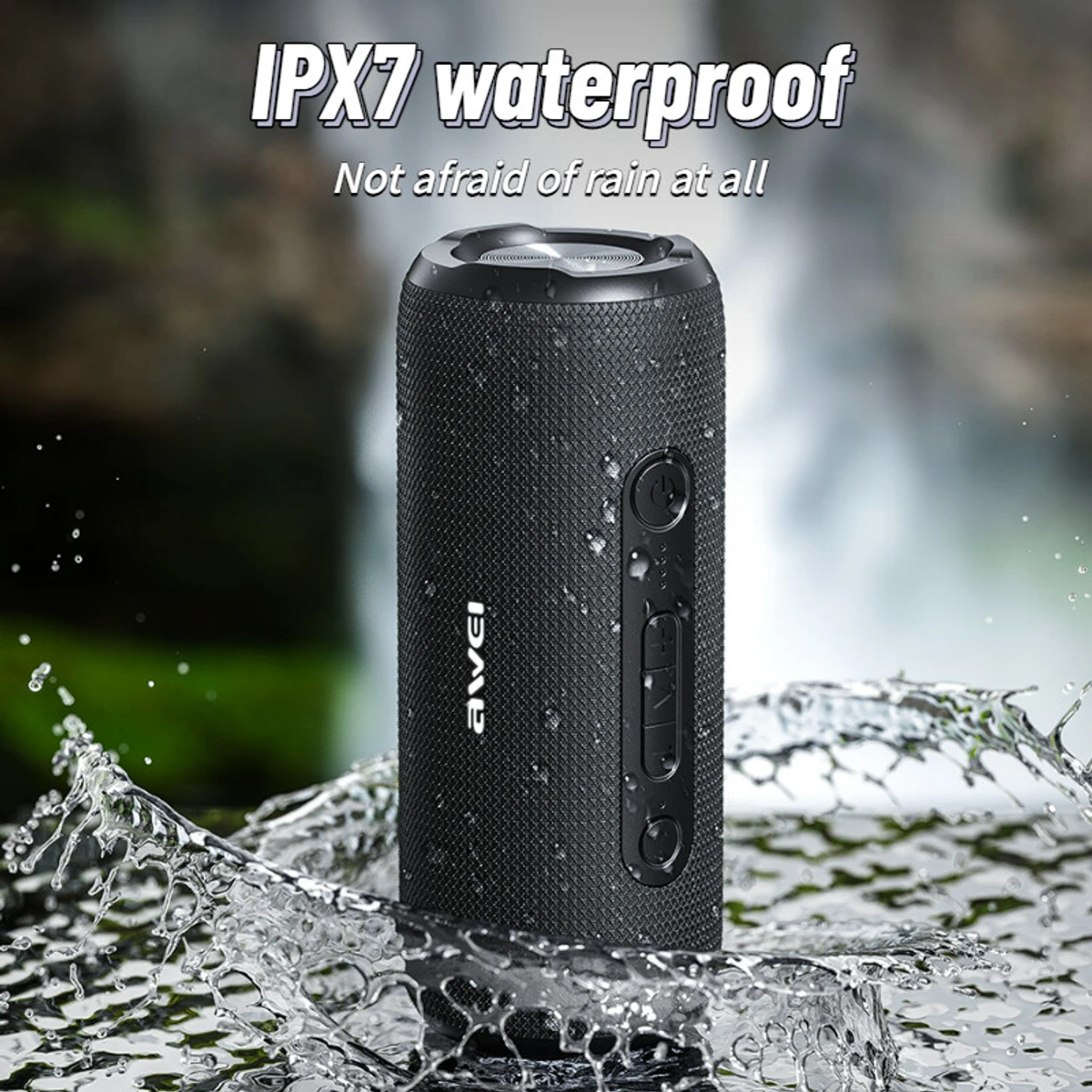 Awei Y669 Outdoor Tws Waterproof portable bluetooth wireless iPX7 Speaker - Black