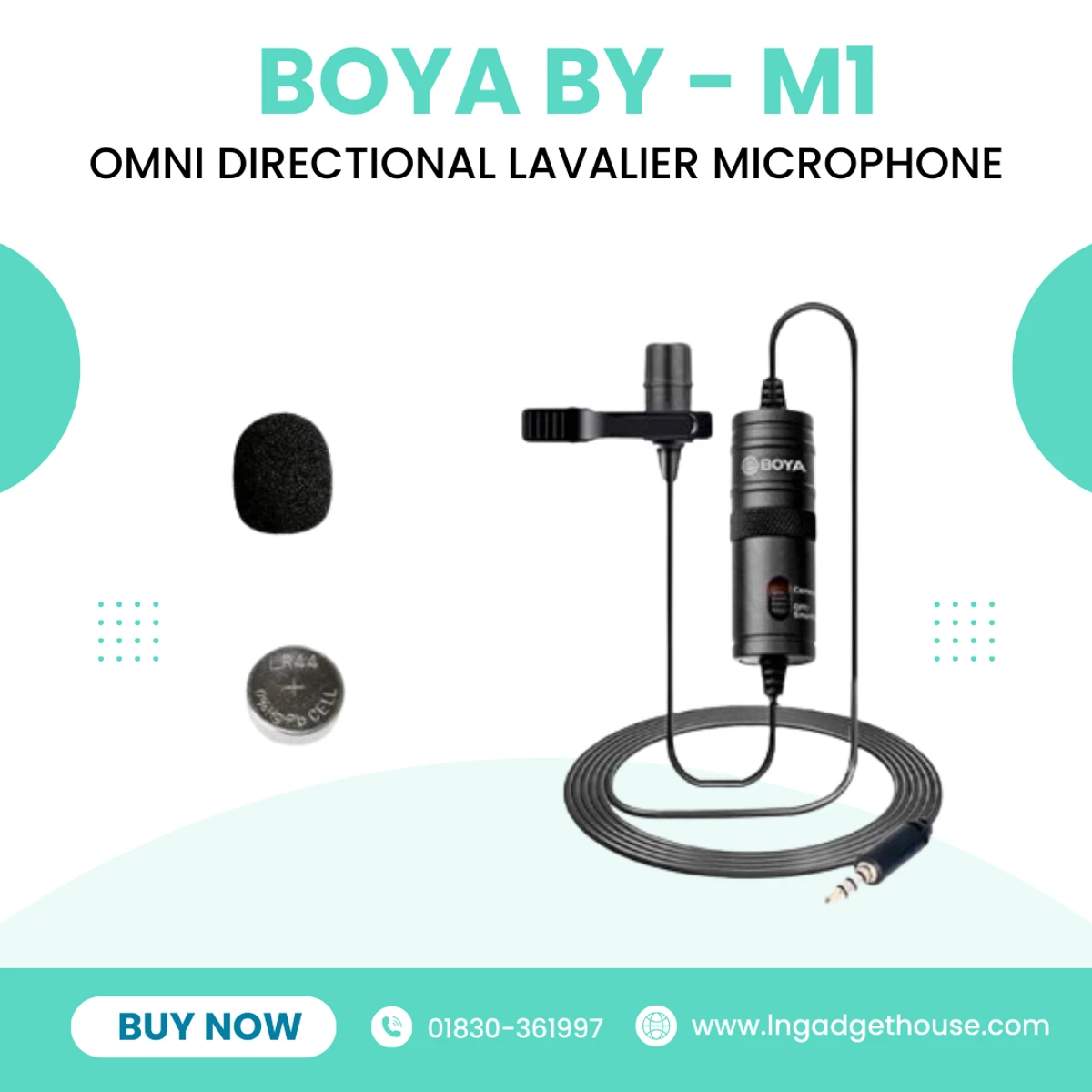 Original BOYA M1 Microphone For Smartphone, DSLR, Laptop, MacBook (Official Product With 6 Months Warranty)