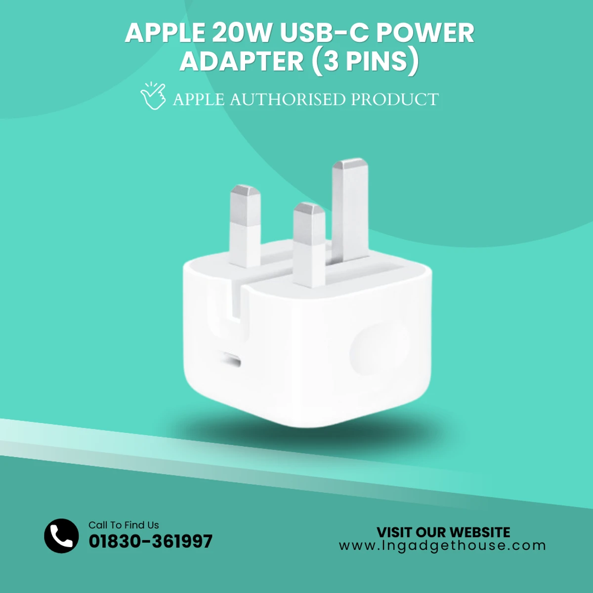 Apple 20W USB-C Power Adapter (3 Pins)