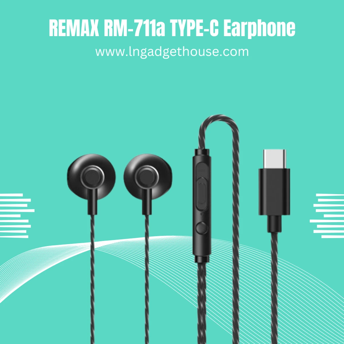 REMAX RM-711a TYPE-C Earphone call and music wired headset