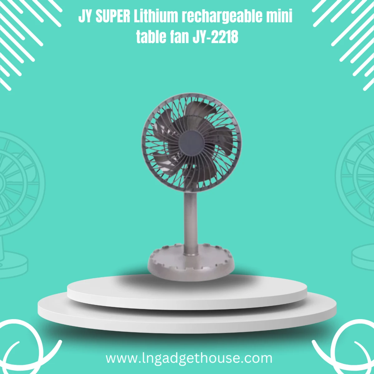 JY SUPER Lithium rechargeable mini table fan JY-2218