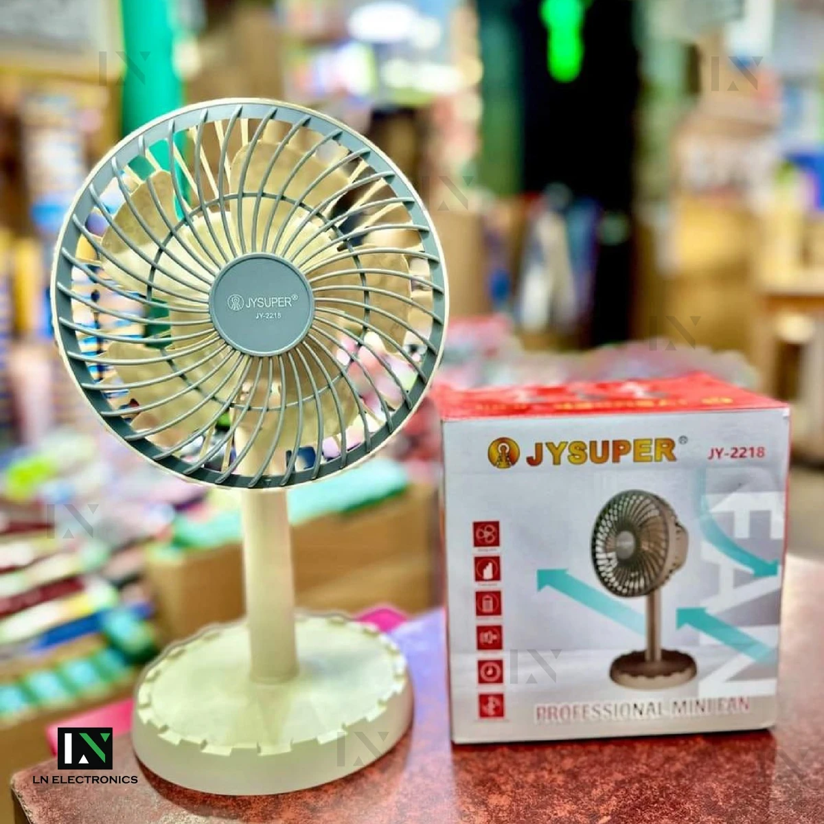 JY SUPER Lithium rechargeable mini table fan JY-2218